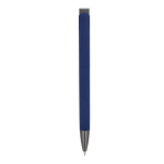 Penna a scatto in plastica con finitura soft touch e inchiostro blu color blu scuro quarta vista