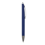 Penna a scatto in plastica con finitura soft touch e inchiostro blu color blu scuro quinta vista