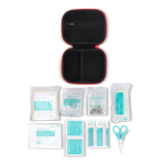 Kit di primo soccorso in custodia in gomma morbida conforme alle normative UE color rosso quarta vista