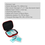 Kit di primo soccorso in custodia in gomma morbida conforme alle normative UE color rosso quinta vista