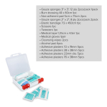 Kit di pronto soccorso in custodia di plastica conforme alle norme UE color bianco quinta vista