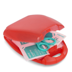 Kit di pronto soccorso compatto da 10 pezzi in custodia di plastica color rosso