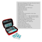 Kit di pronto soccorso con custodia in gomma morbida con certificato UE color rosso sesta vista