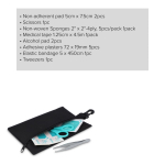 Kit di pronto soccorso in borsa di poliestere da 14 pezzi color nero quinta vista