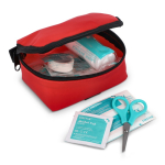 Kit di pronto soccorso con velcro conforme alla normativa europea color rosso seconda vista