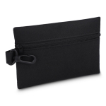 Kit di primo soccorso compatto con moschettone in poliestere color nero seconda vista