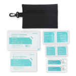 Kit di primo soccorso compatto con moschettone in poliestere color nero quarta vista