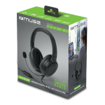 Cuffie con cuscinetti morbidi e microfono con funzione mute color nero settima vista