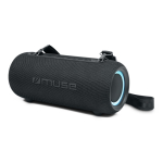 Altoparlante Bluetooth portatile con luce e tracolla resistente all’acqua Muse 30W color nero