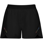 Pantaloncini da running in poliestere traspirante da donna 110 g/m² Roly Direct Stratos color nero seconda vista