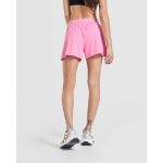Pantaloncini da running in poliestere traspirante da donna 110 g/m² Roly Direct Stratos color rosa pastello quarta vista d'uso