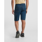 Bermuda in denim di cotone unisex con tasche multiuso 370 g/m² Roly color blu alice vista dettaglio 3
