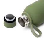 Borraccia termica in acciaio inox riciclato con maniglia in silicone morbido 500 ml color bianco vista dettaglio 1