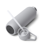 Borraccia termica in acciaio inox riciclato con cannuccia 500 ml color grigio vista dettaglio 3