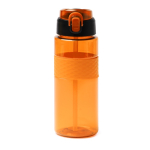 Borraccia sport in plastica riciclata con dosatore a cannuccia 700ml color arancione seconda vista