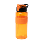 Borraccia sport in plastica riciclata con dosatore a cannuccia 700ml color arancione prima vista d'uso