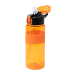 Borraccia sport in plastica riciclata con dosatore a cannuccia 700ml color arancione vista dettaglio 1