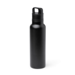Borraccia termica in acciaio inox riciclato con tappo a pulsante 750ml color nero prima vista d'uso