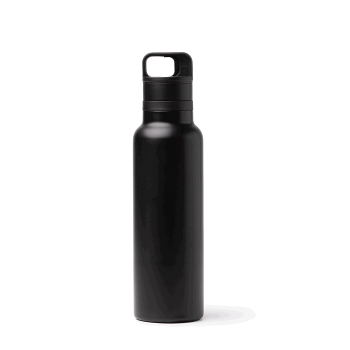 Borraccia termica in acciaio inox riciclato con tappo a pulsante 750ml color nero