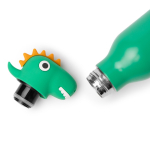 Borraccia termica dal design per bambini con tappo a testa di animale 450ml color verde vista dettaglio 2