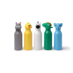 Borraccia termica dal design per bambini con tappo a testa di animale 450ml color verde vista dettaglio 3
