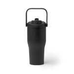 Bottiglia termica in acciaio inox riciclato con apertura a pulsante 550 ml color nero seconda vista