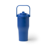 Bottiglia termica in acciaio inox riciclato con apertura a pulsante 550 ml color blu reale seconda vista