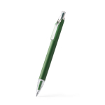Penna in alluminio riciclato opaco con clip trasparente, inchiostro blu color nero prima vista d'uso