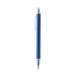 Penna in alluminio riciclato opaco con clip trasparente, inchiostro blu color blu reale seconda vista