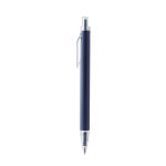 Penna in alluminio riciclato opaco con clip trasparente, inchiostro blu color blu mare seconda vista