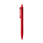 Penna a sfera in plastica riciclata con clip e pulsante coordinati, inchiostro blu color rosso seconda vista