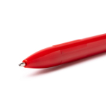 Penna a sfera in plastica riciclata con clip e pulsante coordinati, inchiostro blu color rosso vista dettaglio 1