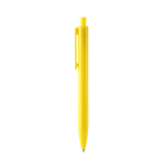 Penna a sfera in plastica riciclata con clip e pulsante coordinati, inchiostro blu color giallo seconda vista