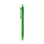 Penna a sfera in plastica riciclata con clip e pulsante coordinati, inchiostro blu color verde seconda vista