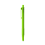 Penna a sfera in plastica riciclata con clip e pulsante coordinati, inchiostro blu color verde chiaro  seconda vista