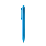 Penna a sfera in plastica riciclata con clip e pulsante coordinati, inchiostro blu color azzurro pastello seconda vista