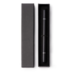 Penna a corpo metallico 2 in 1 con punta infinita e inchiostro blu color nero seconda vista