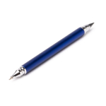 Penna 2 in 1 con finitura metallizzata, matita infinita e inchiostro blu color blu reale vista dettaglio 3