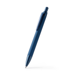 Penna a sfera in alluminio riciclato con ricarica jumbo inchiostro blu color blu reale prima vista d'uso