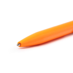 Penna con clip in metallo e pulsante in bambù, inchiostro blu color giallo vista dettaglio 1