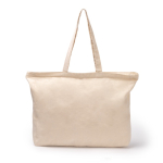 Borsa in cotone con chiusura a zip e soffietto 230 g/m2 color naturale seconda vista