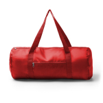 Borsa sportiva pieghevole in plastica riciclata con cerniera color rosso terza vista