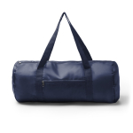 Borsa sportiva pieghevole in plastica riciclata con cerniera color blu mare terza vista