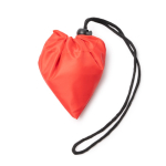 Borsa della spesa pieghevole in plastica riciclata con cordoncino regolabile color rosso vista dettaglio 1