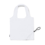 Borsa della spesa pieghevole in plastica riciclata con cordoncino regolabile color bianco seconda vista