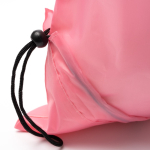 Borsa della spesa pieghevole in plastica riciclata con cordoncino regolabile color rosa vista dettaglio 3