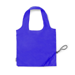 Borsa della spesa pieghevole in plastica riciclata con cordoncino regolabile color blu reale seconda vista