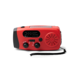 Radio di emergenza multifunzione con torcia e sirena SOS 2000mAh color rosso seconda vista