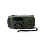 Radio di emergenza multifunzione con torcia e sirena SOS 2000mAh color verde scuro seconda vista