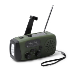 Radio di emergenza multifunzione con torcia e sirena SOS 2000mAh color verde scuro prima vista d'uso